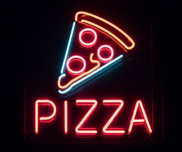 Вивіска pizza неонова 60x60 cm