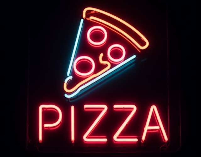 Вивіска pizza неонова 60x60 cm