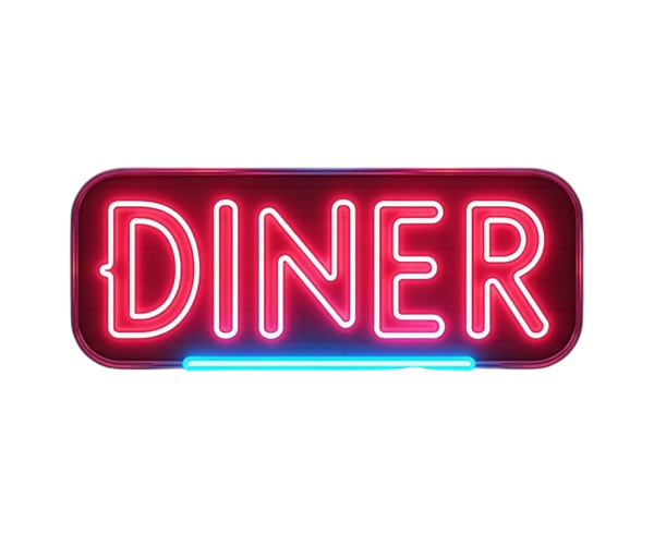 Вивіска fast food, diner kebab неонова 60х15 см 