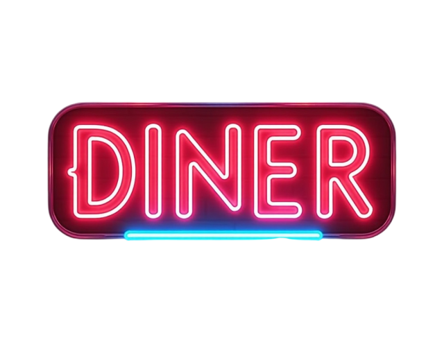 Вивіска fast food, diner kebab неонова 60х15 см 